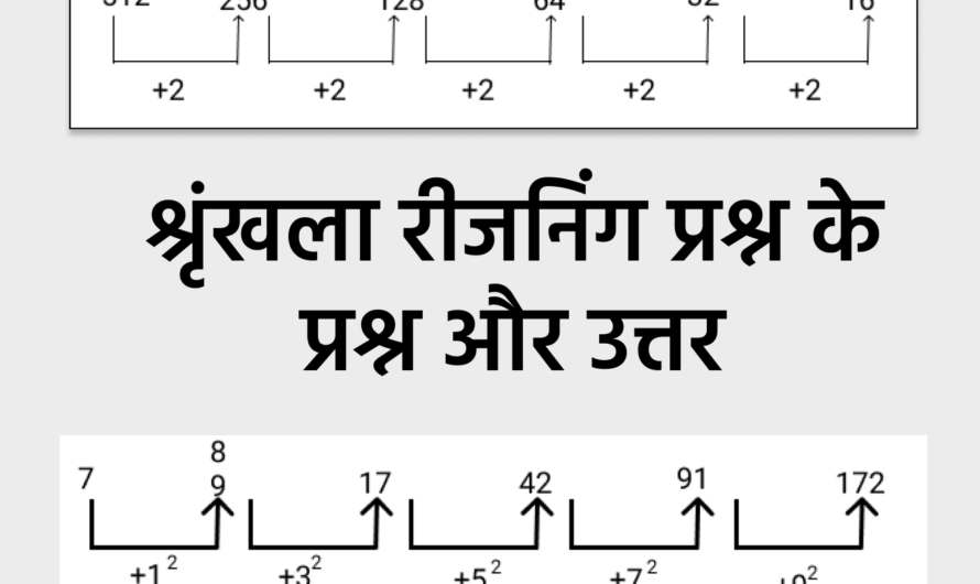 Series Reasoning Questions in Hindi MCQ (टेस्ट श्रृंखला)