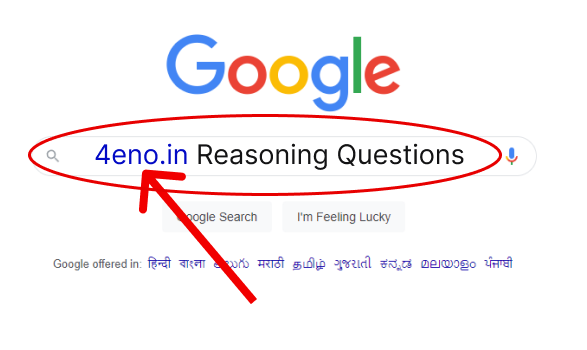 reasoning questions 4eno.in